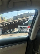 Outdoor Truck causes railway bridge collapse in Mar Mikhael Lebanon