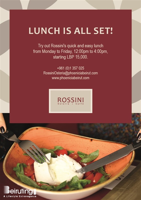 Rossini Osteria e Caffe - Phoenicia Hotel  Beirut-Downtown Social Event Lunch at Rossini Lebanon