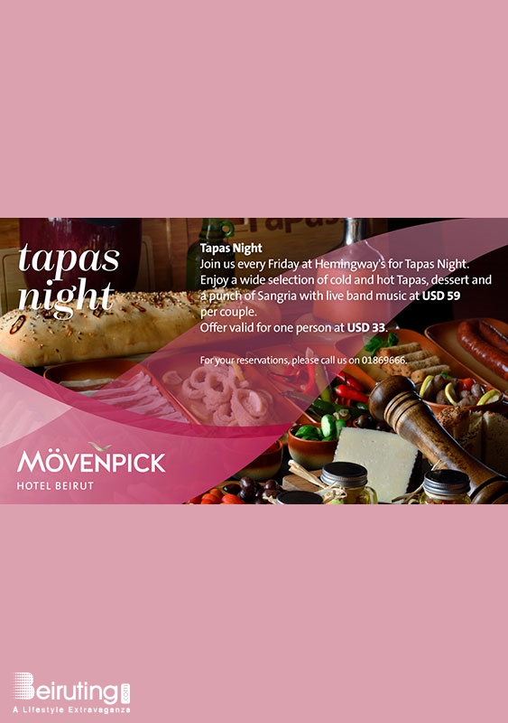 Movenpick Social Event Tapas & Sangria Night at Hemingway's Lebanon