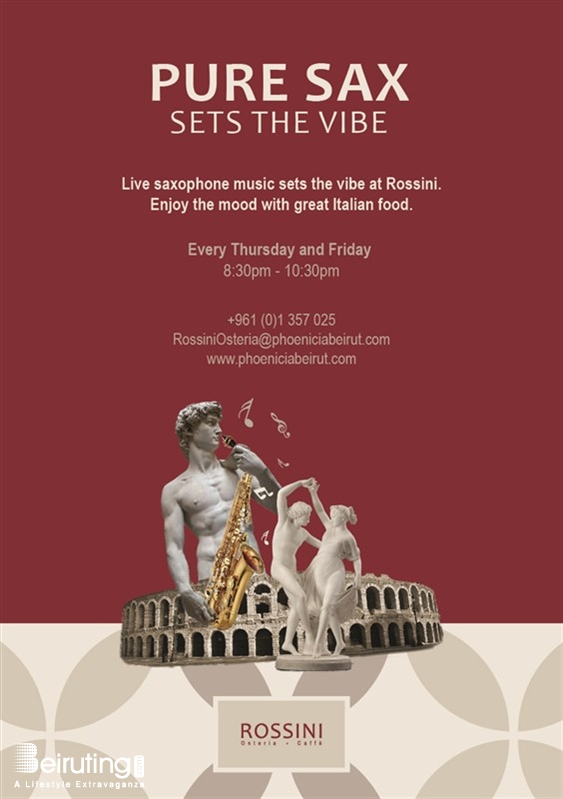 Rossini Osteria e Caffe - Phoenicia Hotel  Beirut-Downtown Social Event Pure Sax sets the Vibe at Rossini Lebanon