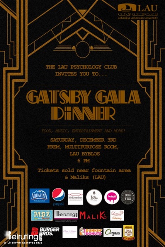 Lebanese American University Beirut Suburb University Event The Great Gatsby - Gala Dinner Lebanon