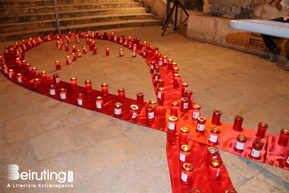 Activities Beirut Suburb Outdoor AIDS Candlelight memorial 2015 Lebanon