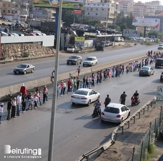 Outdoor Human Chain in Lebanon from South to North Lebanon