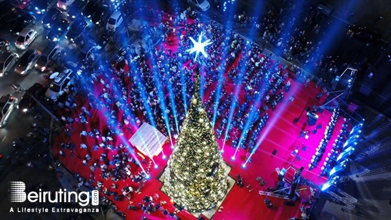 Outdoor Lighting of Christmas Tree at Downtown Beirut Lebanon