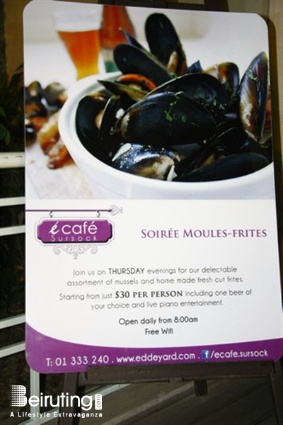 éCafé Sursock Jbeil Nightlife Moules Frites Night at eCafe Lebanon