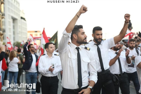 Outdoor Lebanese protesters celebrate Independence Day Lebanon